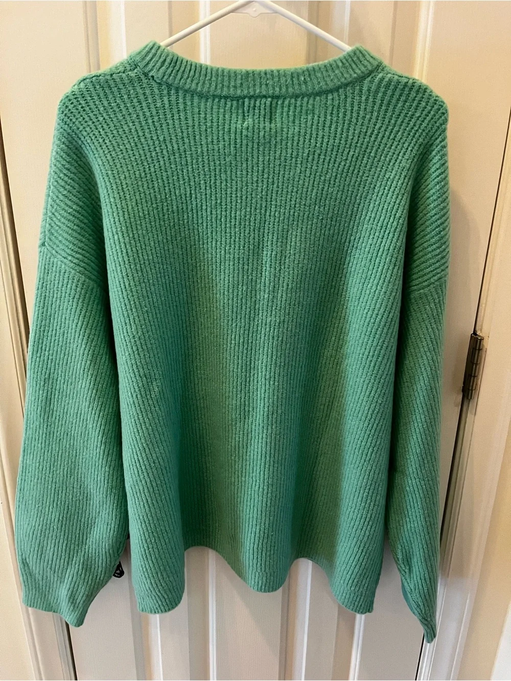 a new day Mint Green Ribbed Crewneck Sweater with Cherry Embroidery - Picture 2 of 3